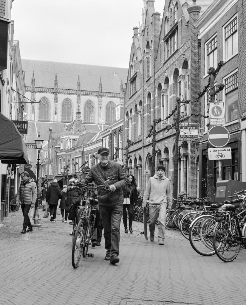 Street scene depicting daily life and movement.