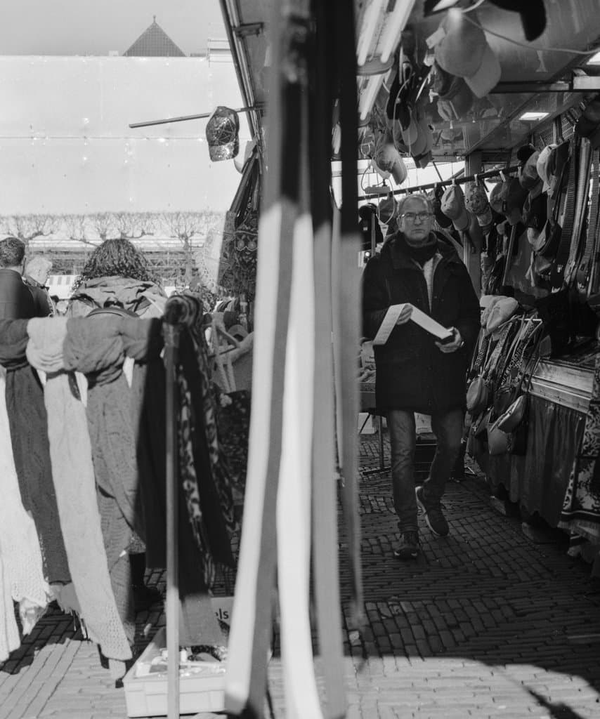 Contrasting light and shadow in a street scene.